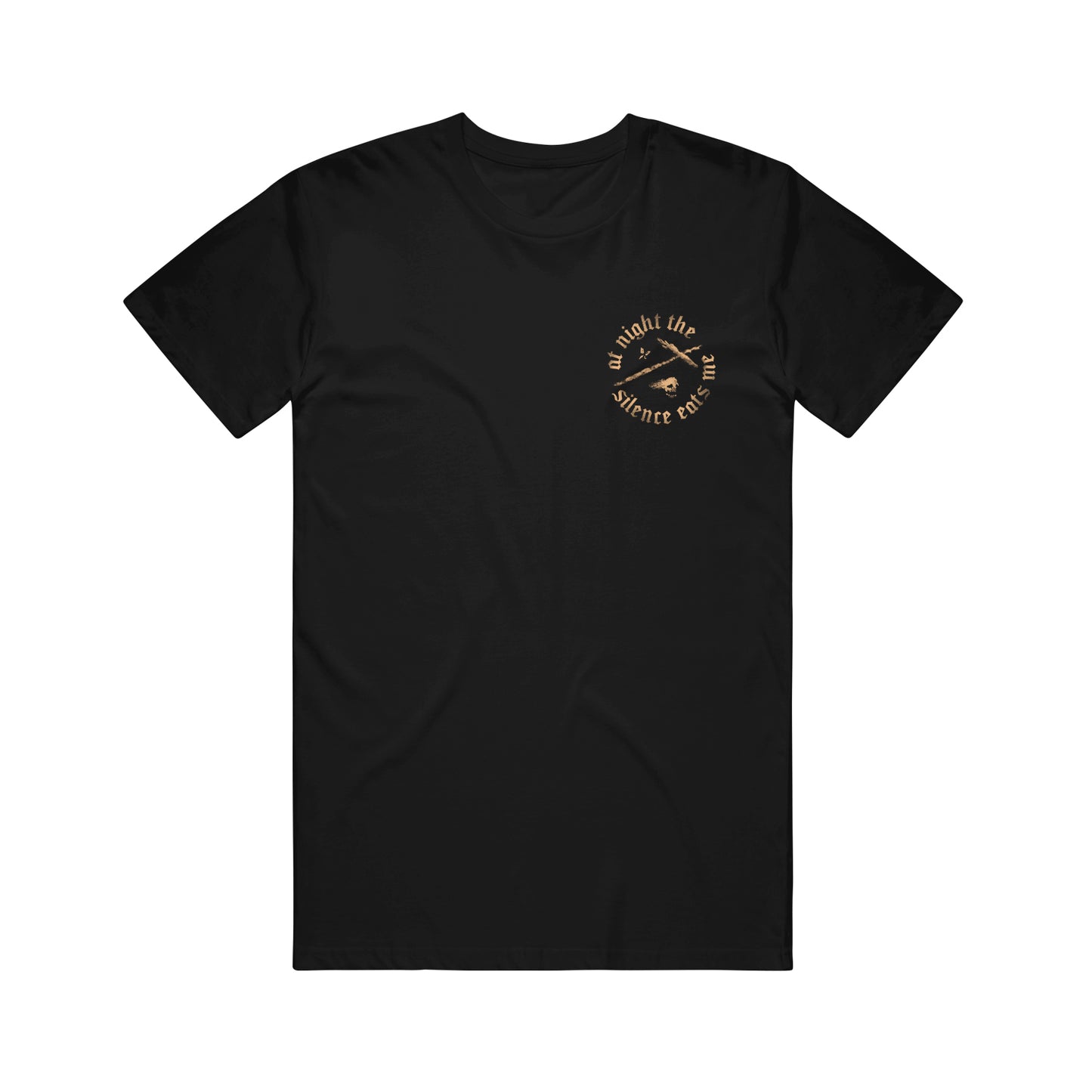 At Night The Silence Eats Me - Black T-Shirt