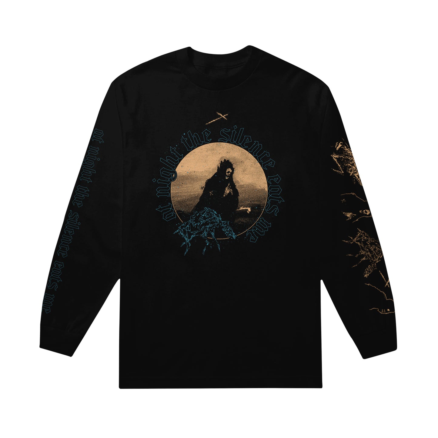 At Night The Silence Eats Me - Black Long Sleeve