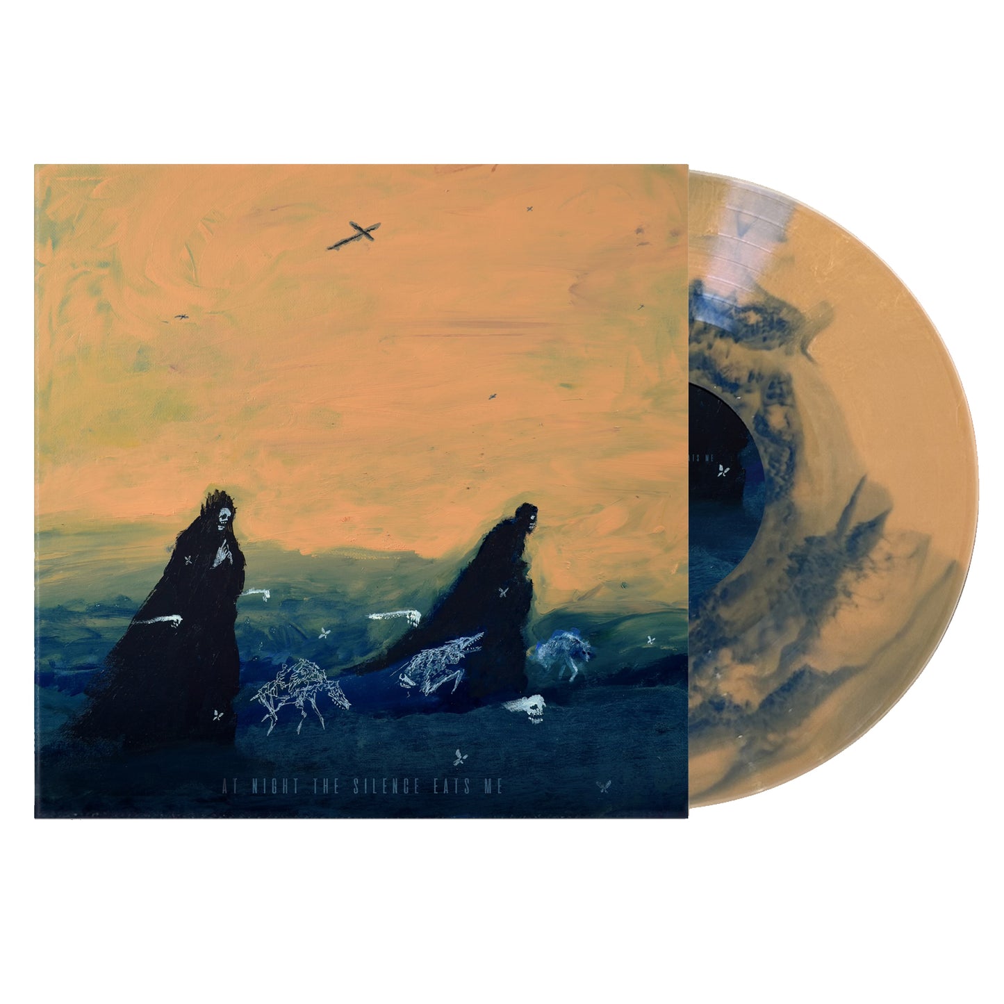 At Night The Silence Eats Me - Peach & Navy Vinyl LP
