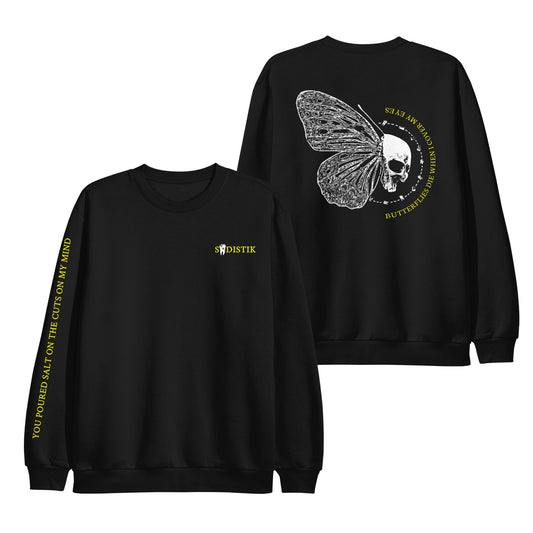 Butterfly Black Crewneck