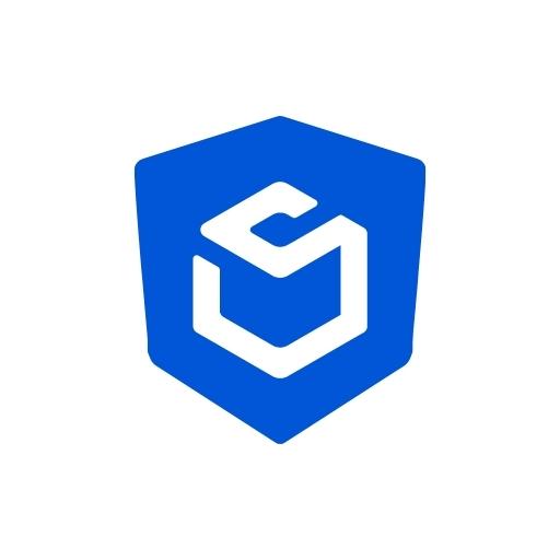 A blue hexagonal shield with a white letter S in a 3D geometric style represents ShipAids dedication to package insurance, set against a plain white background.